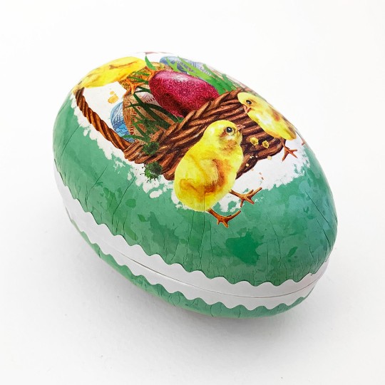 4-1/2" Mint Chick Basket Papier Mache Easter Egg Container ~ Germany